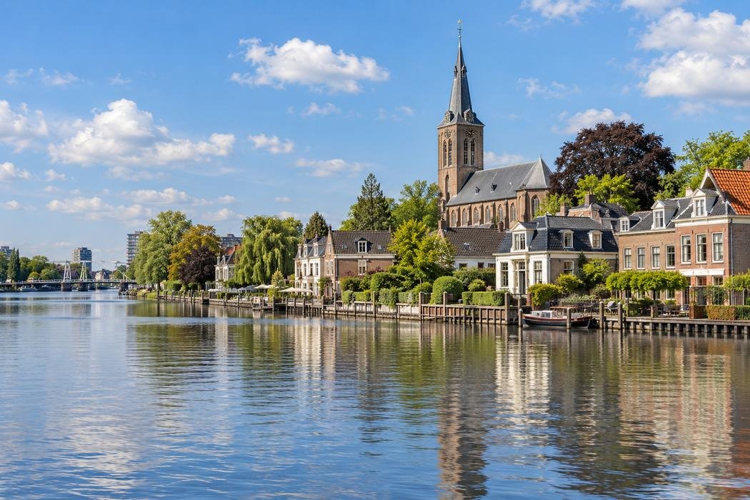 Illustratie van Capelle aan den IJssel aan de Hollandsche IJssel