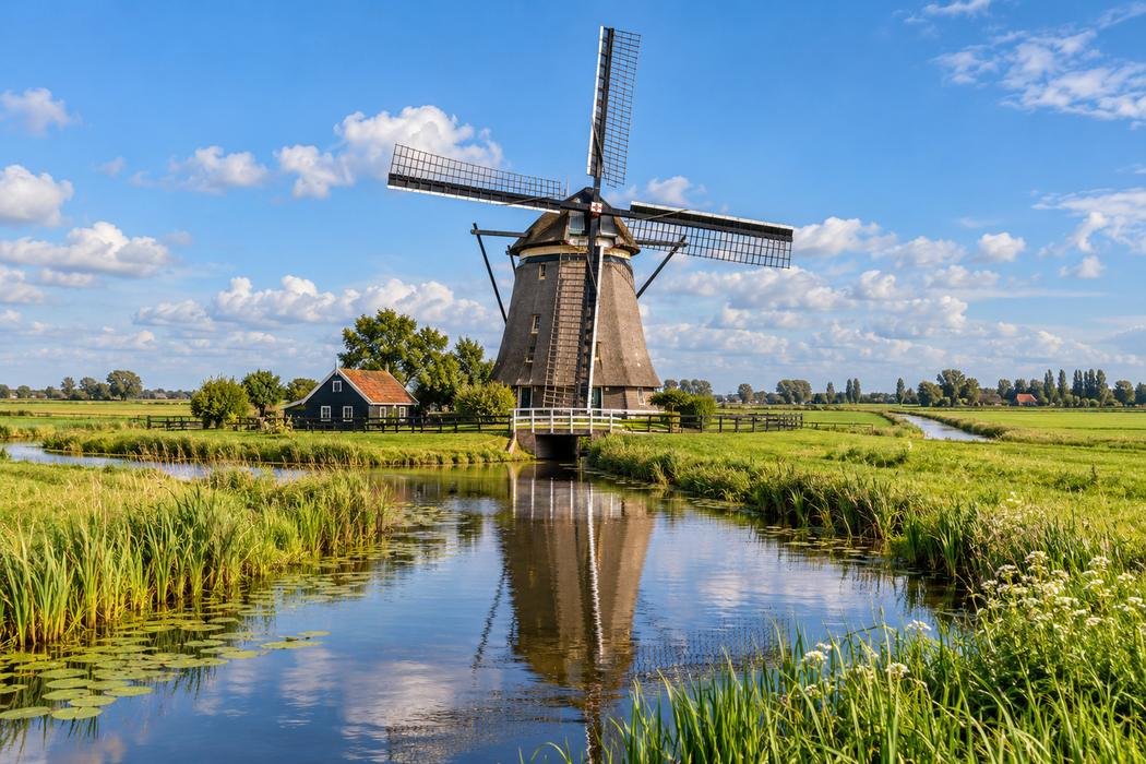 Illustratie van de molen bij Zevenhuizen in Zuidplas